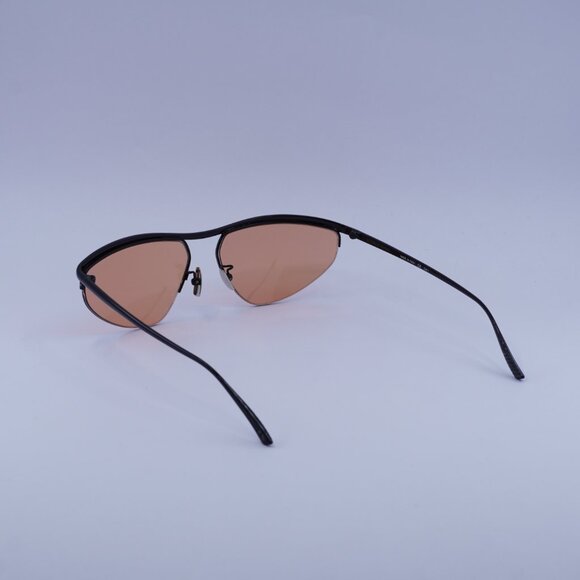 Bottega Veneta BV1091S 005 Sunglasses Black Cat Eye Frame, Orange Lenses